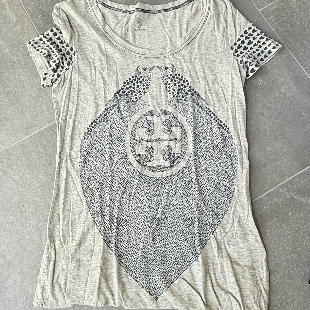 Cream Embellished Short Sleeve Tee with Silver Accents